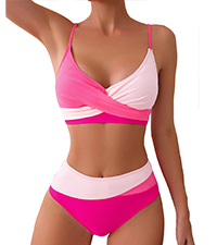 Crisscross Color Block Bikini Sets