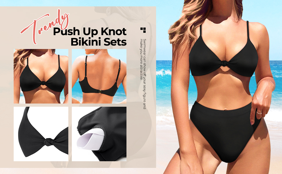 Cute Knot High Cut Bikini Set