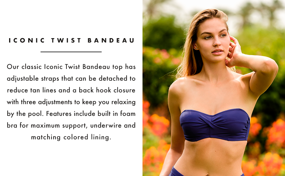 Sunsets Iconic Twist Bandeau in Indigo.