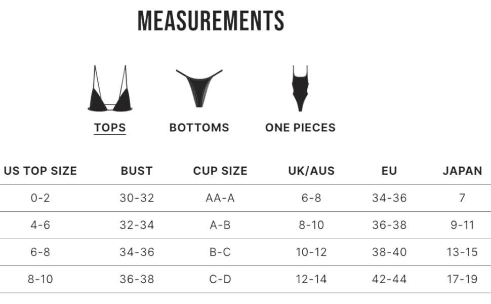 Tops Sizing Guide