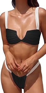 U-Wired Color Block Ruched Bikini