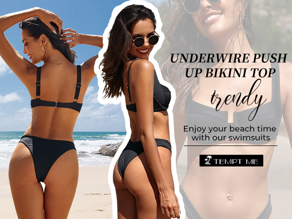 underwire push up bikini top