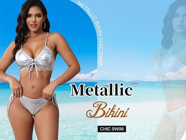 metallic bikini