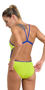 arena Women''s Team Swimsuit Lace Open Back Solid Color For Intensive Swimming