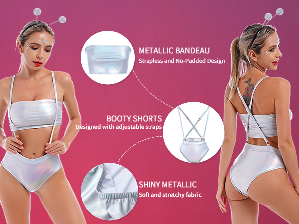 women holographic clubwear