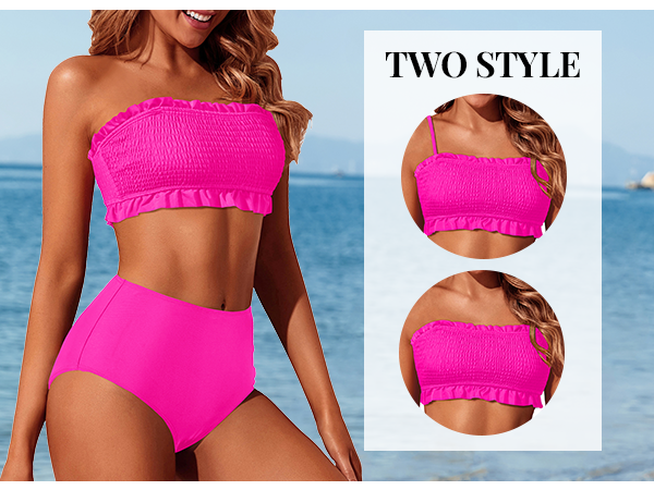 Bandeau two piece bikini for women