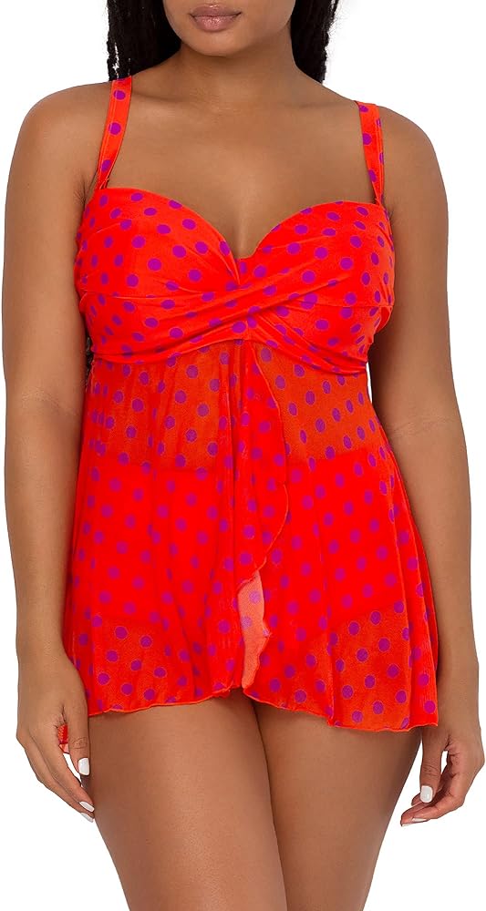 Smart & Sexy Women's Plus-Size Twist Bandeau Tankini Top