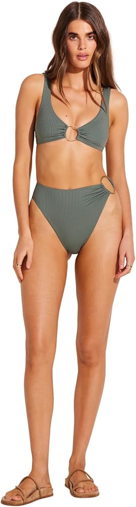 Vitamin A Women's Bikini Skylar Ecorib Swimsuit Top Seprate, Sea Green Ecorib, Medium