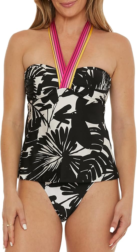 Trina Turk Women's Standard Lennox Tankini Bikini Top, Adjustable, Tie Back, Swimwear Separates