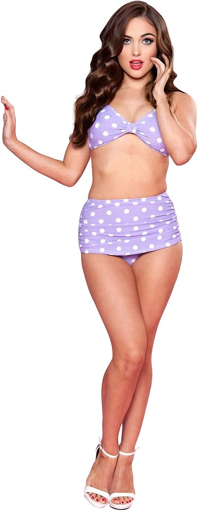 Esther Williams Lilac Polka Dot Bikini Set