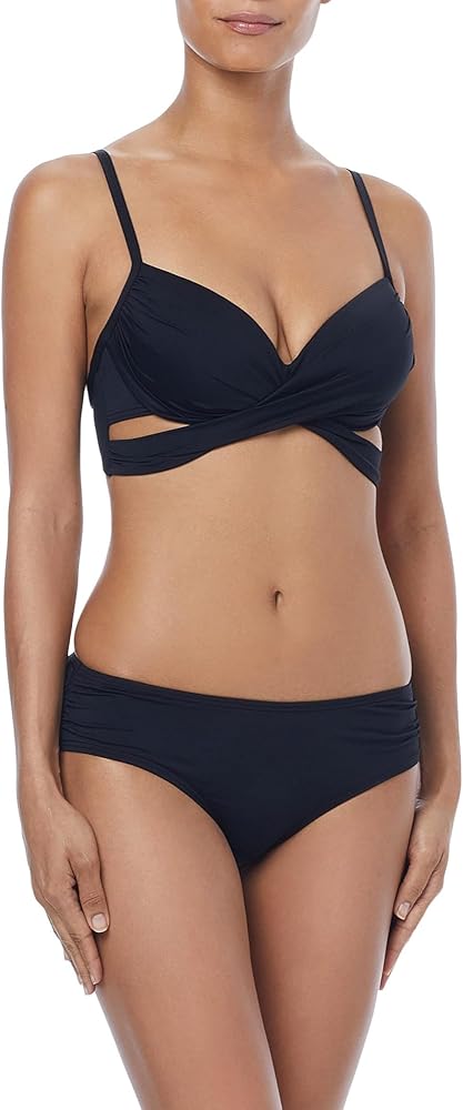 Coco Reef Enrapture Bra Sized Wrap Bikini Top — Push Up Underwire Cups C, D, DD, E, F