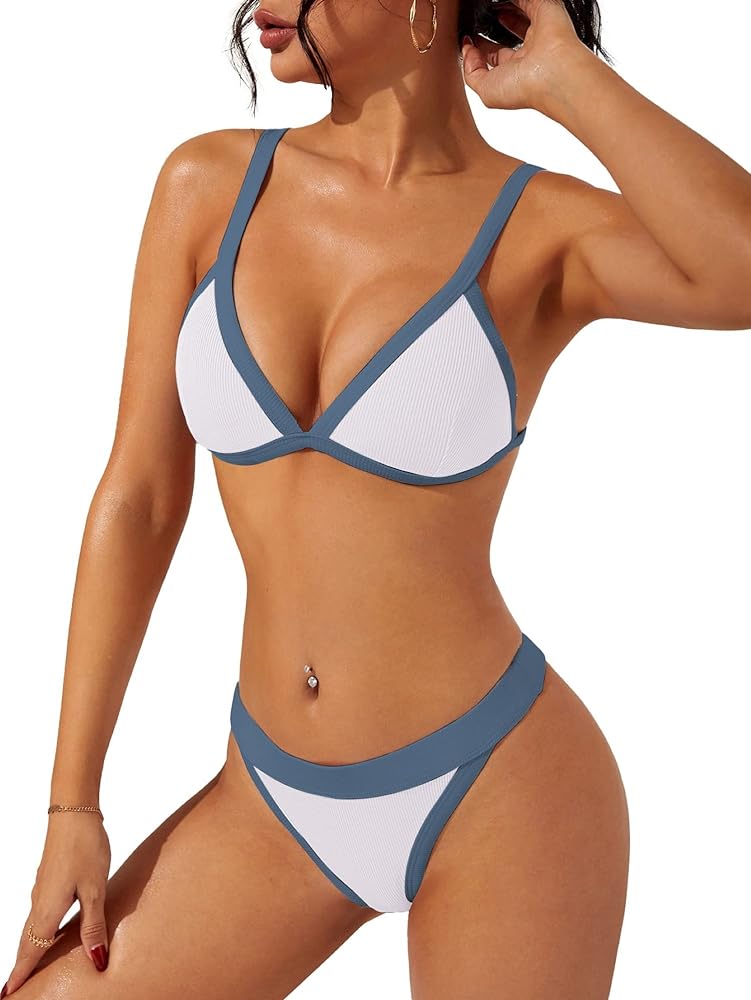 swimall Women's Triangle Bikini Set Sexy Brazilian Sporty Two Piece Swimsuit Cute Bathing Suit