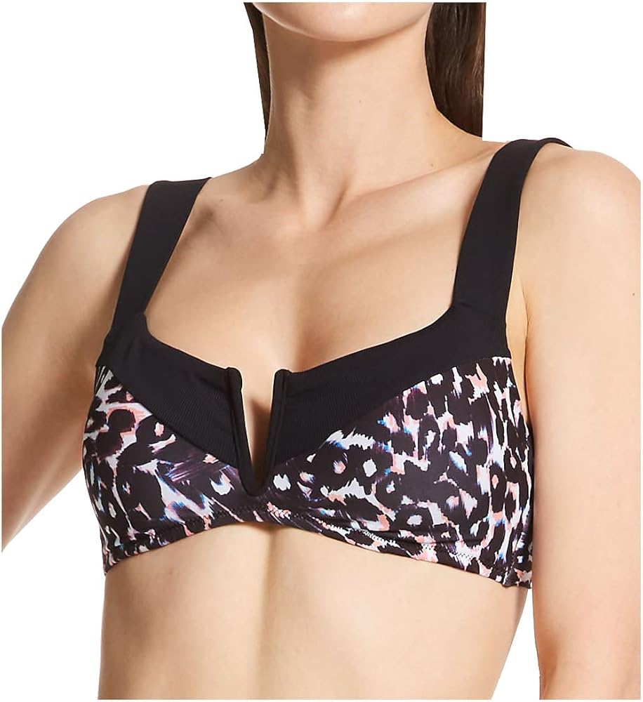 Sanctuary Women's SC22122 Stay Cool Leopard V-Wire Bralette Swim Top