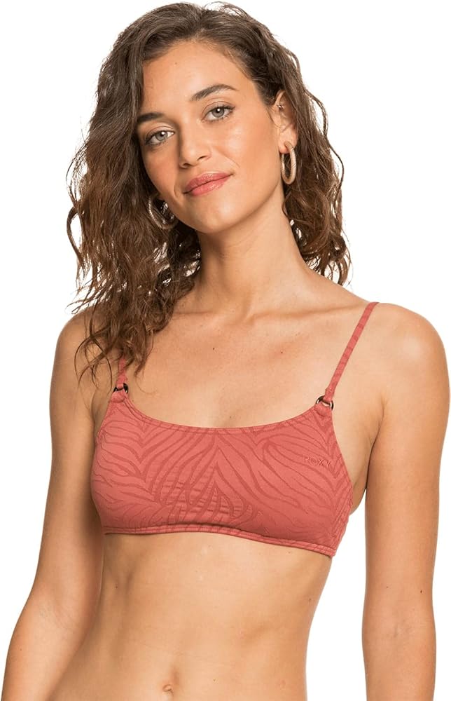 Roxy Women's Standard Wild Babe Bralette Bikini Top, Marsala, L