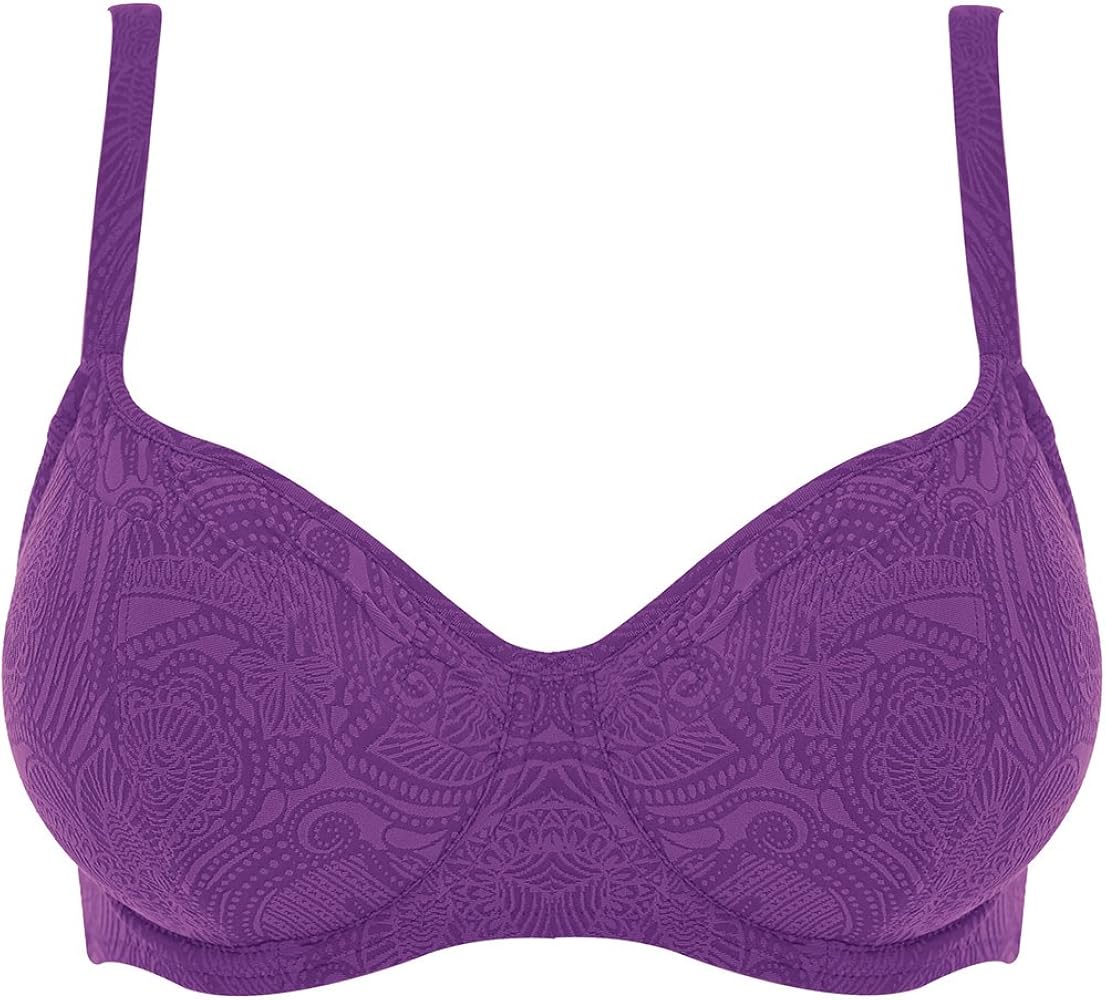 Fantasie Lombok 6008 Underwired Padded Plunge Balcony Bikini Top Swimwear Beach Purple Haze 32H