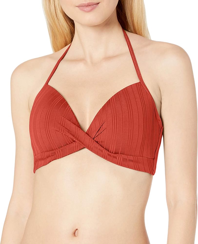 Vince Camuto Women's Standard Wrap Front Bikini Top with Molded Cups