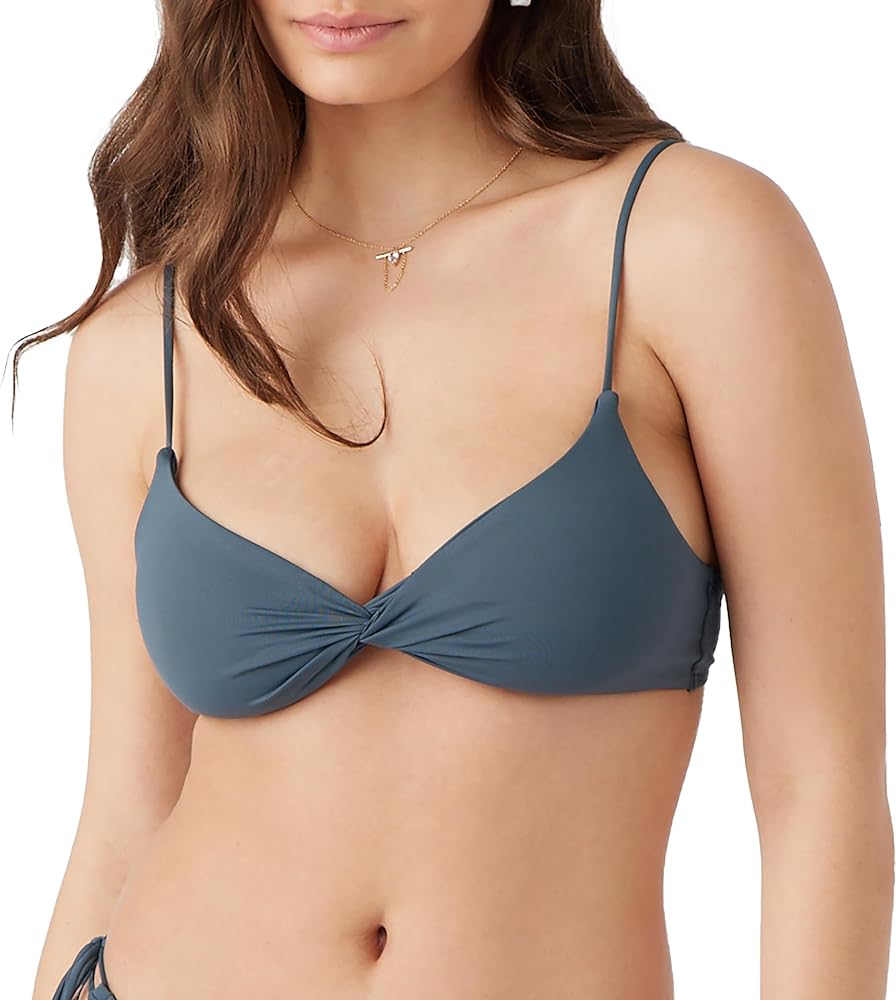 O'NEILL Womens Swim Saltwater Solids Malibu Bralette Bikini Top, Slate, XL