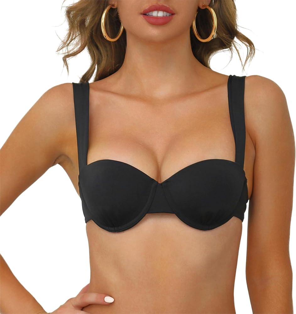 Women's Underwire Push Up Bikini Top Sexy Supportive Swimsuits Top Only