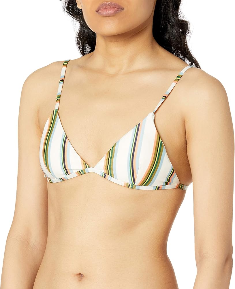 RVCA Women's Standard ISLE TRI Bikini TOP, Multicolor, L