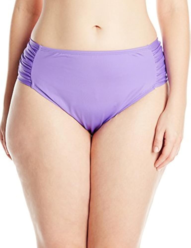 Women's Super Solids Shirred Tab Side Bikini Bottom