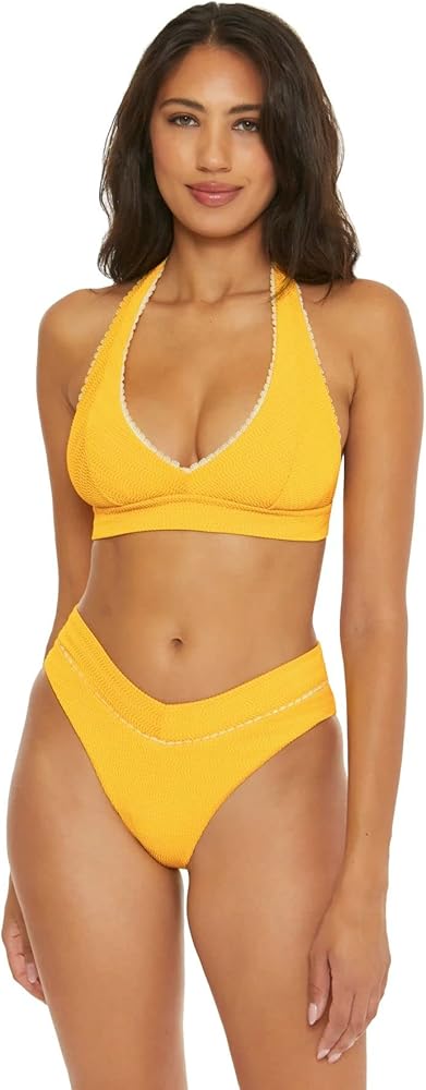 BECCA Women's Standard Tuscany Halter Bikini Top, Adjustable, Tie Back, Swimwear Separates