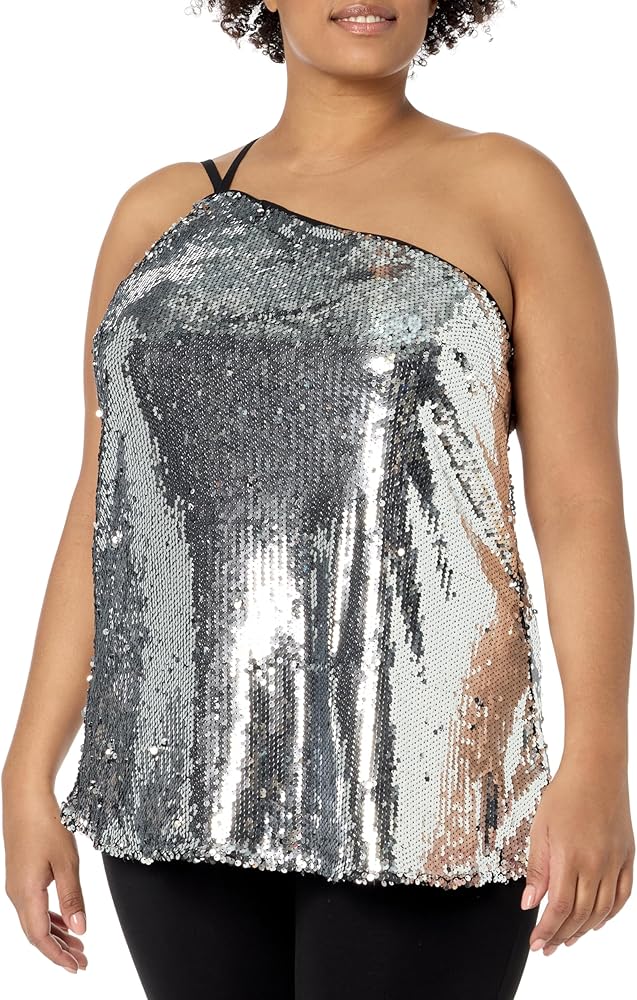 City Chic Plus Size TOP Ansley in Silver, Size 22