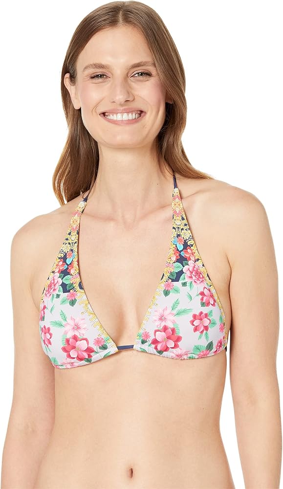 Johnny Was Raina Tassel String Bikini Top Multi SM