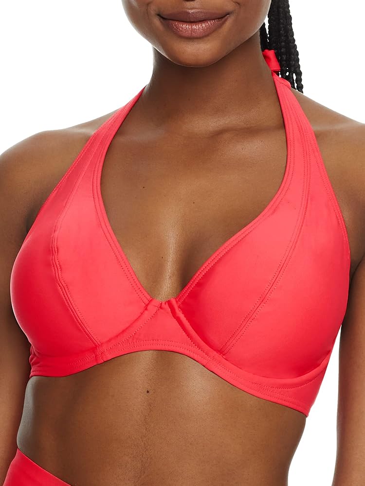 Sunsets Muse Halter Bikini Top 32D, Geranium