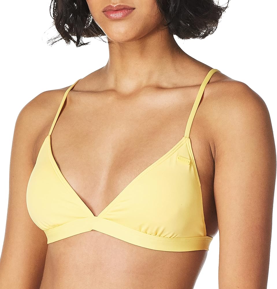 Roxy Women's Standard Solid Beach Classics Fixed Tri Bikini Top