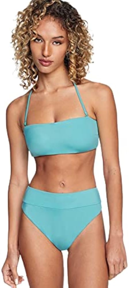 RVCA Women's Bandeau Bikini Top with Removable Straps