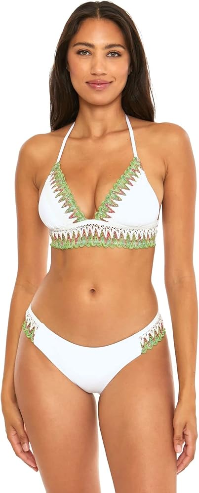 BECCA Women's Layla Halter Bikini Top, Adjustable, Swimwear Separates