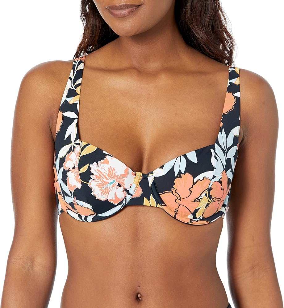 Roxy Women's Standard Print Beach Classics Underwire D Cup Top