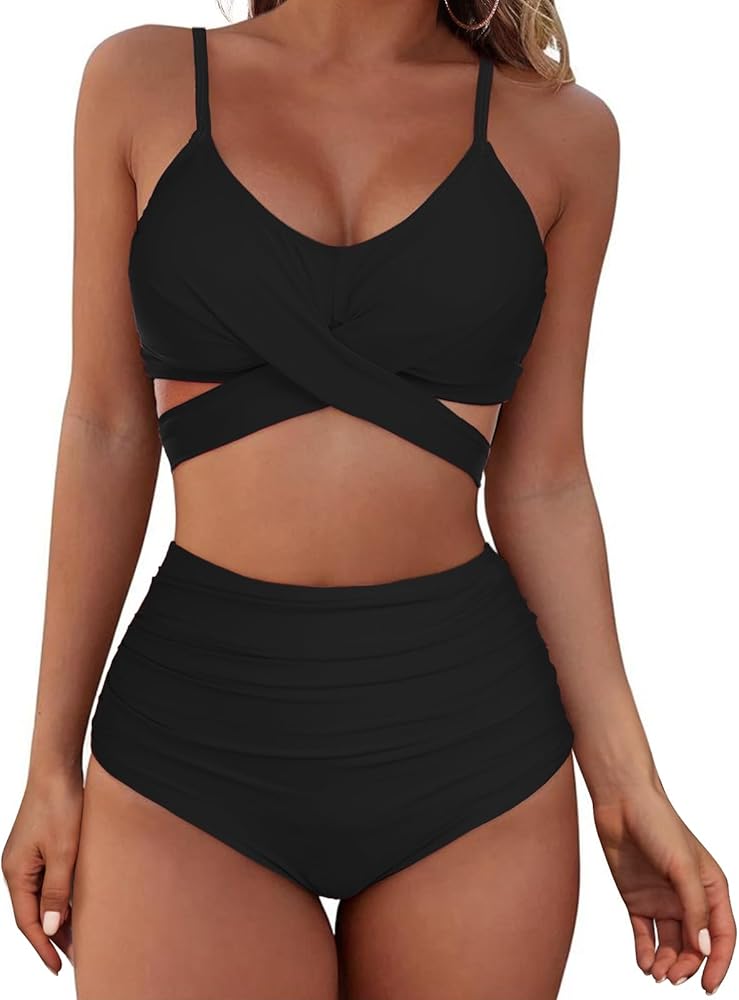 American Trends Womens High Waisted Bikini Swimsuits Push Up Bikini Sets Sexy Bathing Suits Two Piece Swimsuit