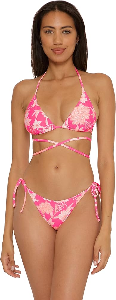 BECCA Women's Rebecca Virtue Print Play Side Tie Bikini Bottom-Cheeky Coverage, Swimwear Separates