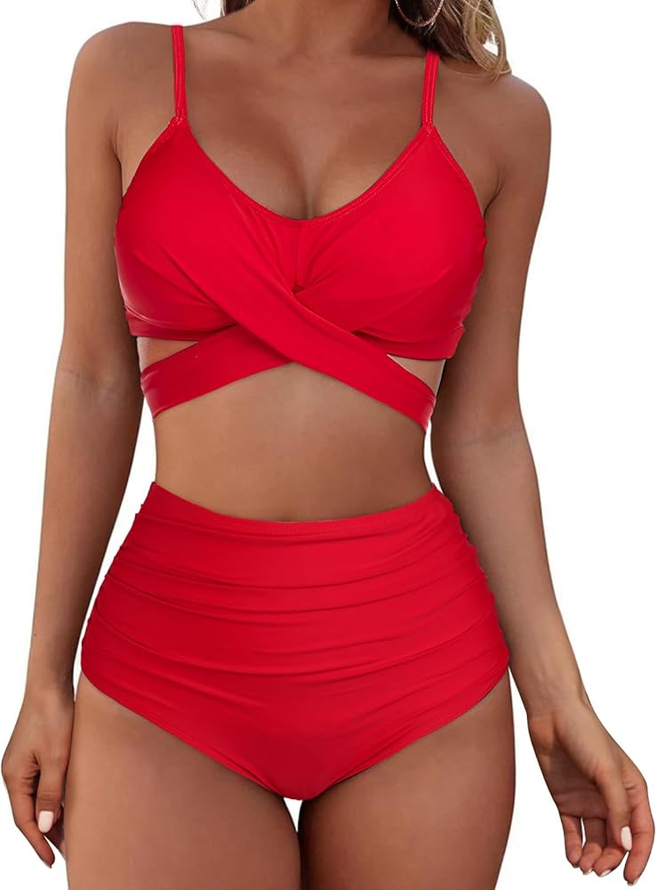 American Trends Womens High Waisted Bikini Swimsuits Push Up Bikini Sets Sexy Bathing Suits Two Piece Swimsuit