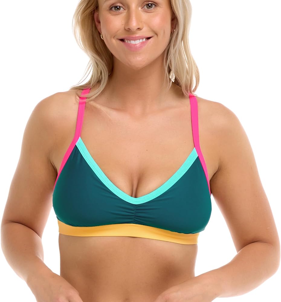 Body Glove Women's Drew D, Dd, E, F Cup Bikini Top Swimsuit with Adjustable 2-Way Back Detail