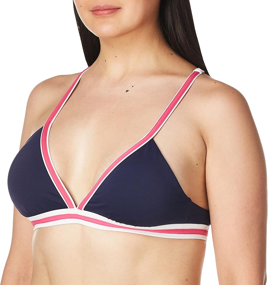 Nautica Women's Standard Supportive Cross-Back Tie Bikini Top Swimsuit