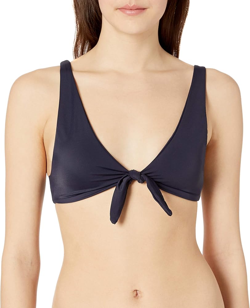 RVCA Women's Standard Solid Tie Front Bikini Top