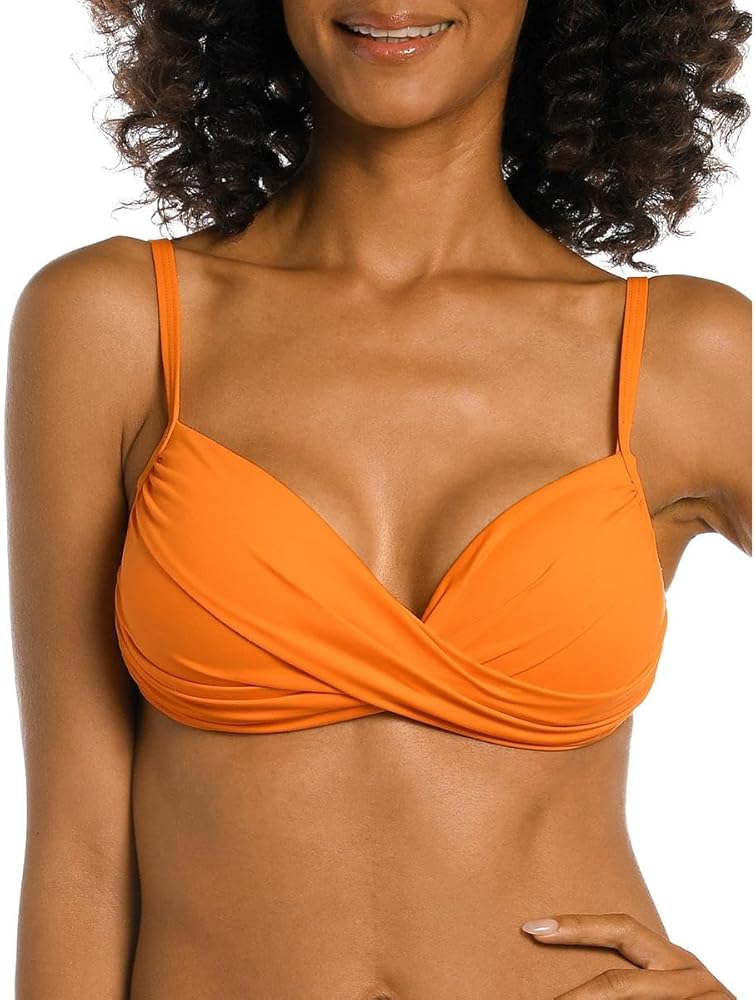 La Blanca Women's Island Goddess Over The Shoulder Wrap Bikini Swimsuit Top