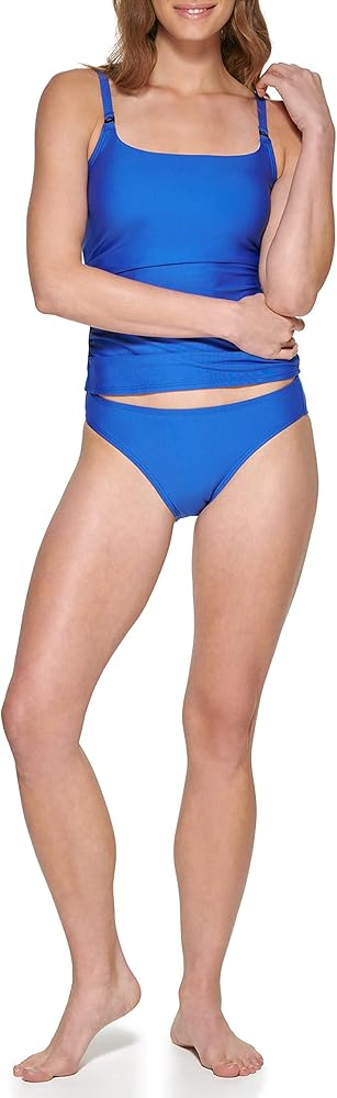 DKNY Women's Standard Low Waisted Full Coverage Bikini Bottom, Lapis, X-Small