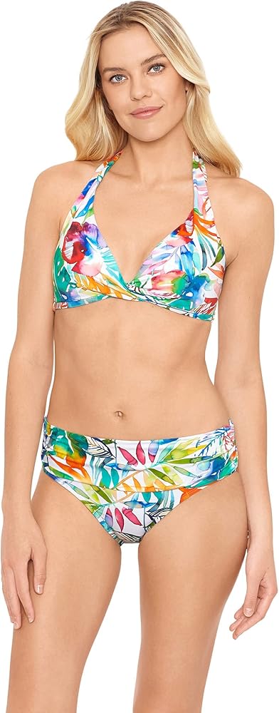 Lauren Ralph Lauren Womens Printed Twist Bikini Swim Top White 12