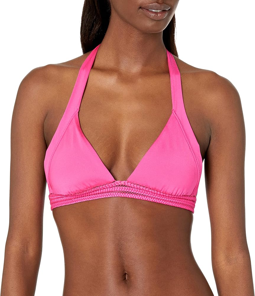 Trina Turk Women's Standard Monaco Braided Halter Bikini Top-Adjustable, Tie Back, Swimwear Separates