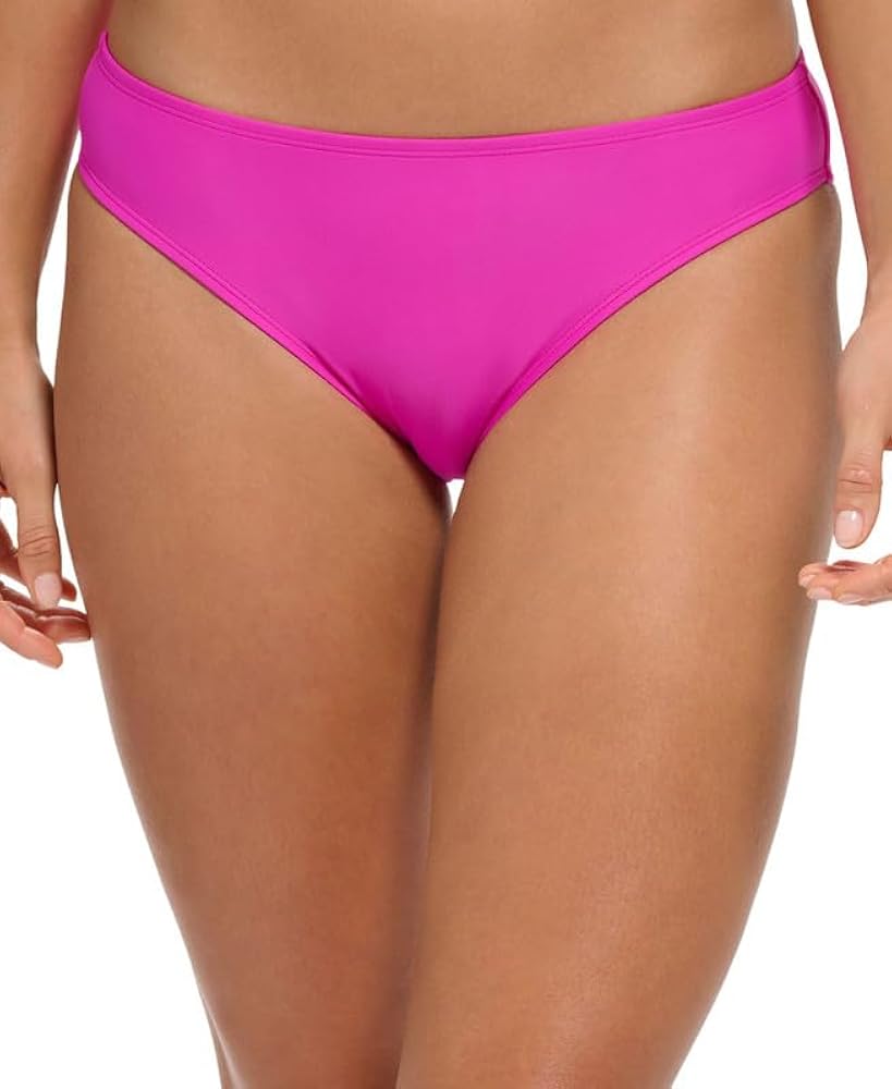 DKNY Women's Classic Hipster-Style Bikini Bottoms (Berry, X-Large)