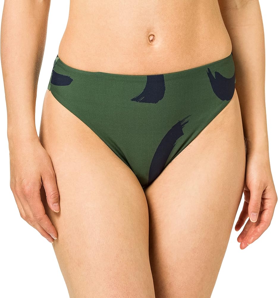 Seafolly Women's Standard Rise High Cut Bikini Bottom Swimsuit, New Wave Ivy, 6