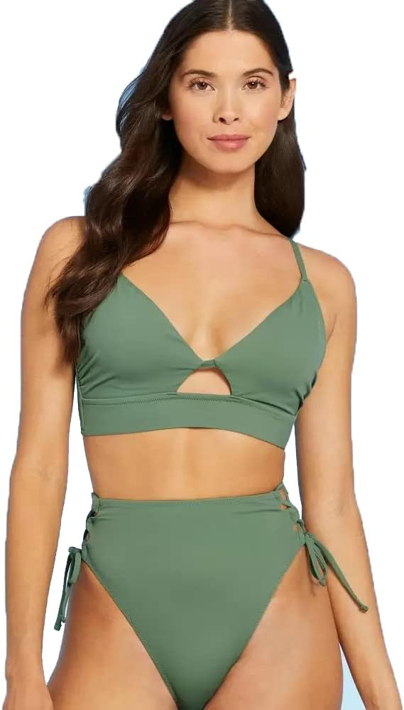 Shade & Shore Women's Longline Cut Out Bikini Top -