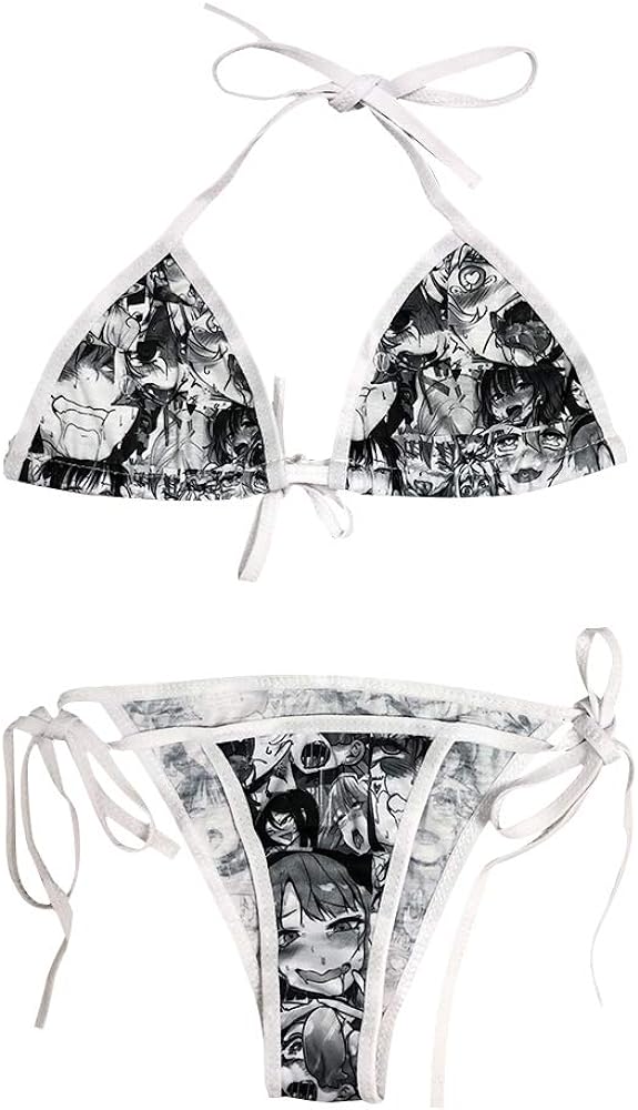 YOMORIO Cute Micro Bikini Lolita Japanese Anime Bra and Panty Set Cosplay Thong Bikini