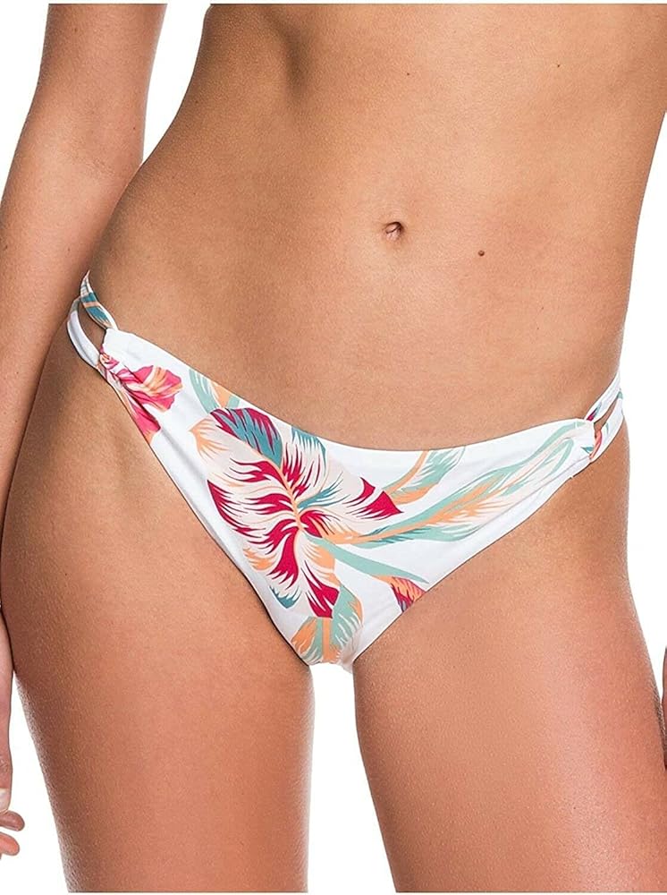 Roxy Womens Lahaina Bay - Full Bikini Bottoms - Women - S - Black Bright White Tropic Call S S