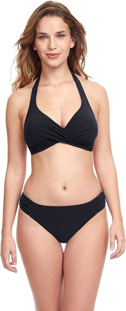 Profile by Gottex Women's Standard Twist Front Halter V-Neck Bikini Top Swimsuit