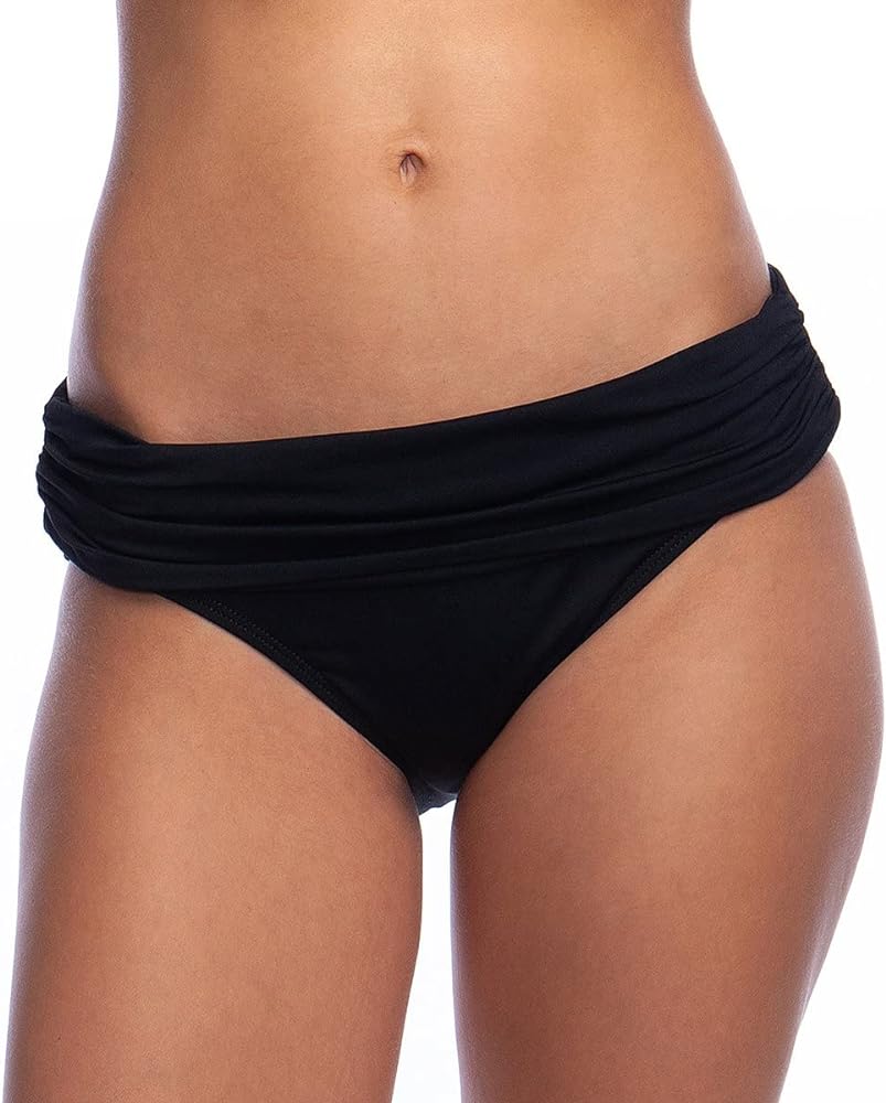 Lauren Ralph Lauren Womens Fold-Over Wide-Band Bikini Swim Bottom Black 16