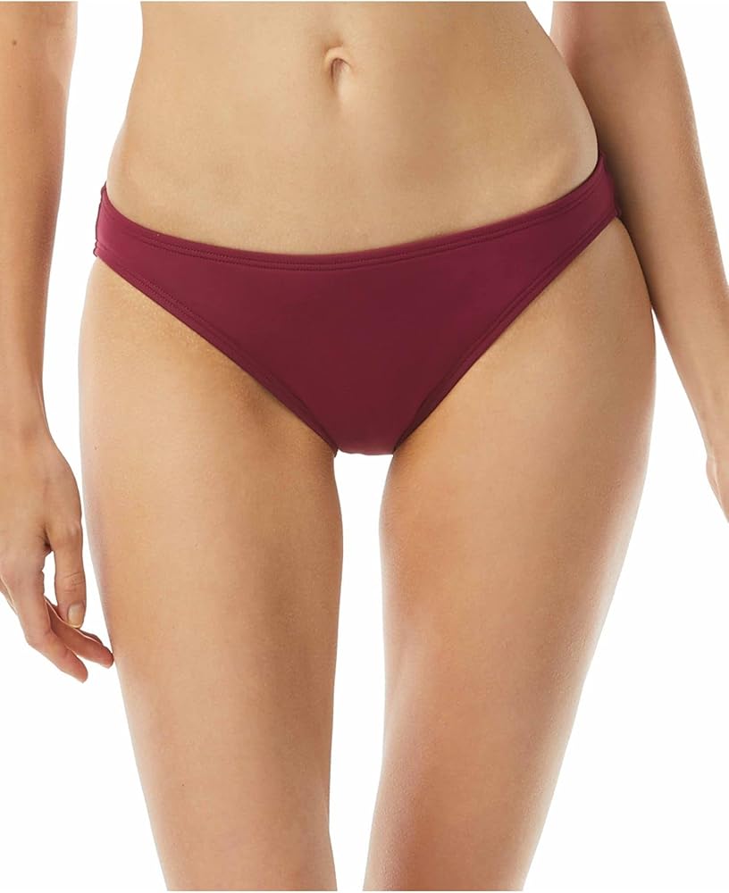 Michael Michael Kors Women's Maroon Stretch Bikini Lined Moderate Coverage Hipster Swimsuit Bottom XL